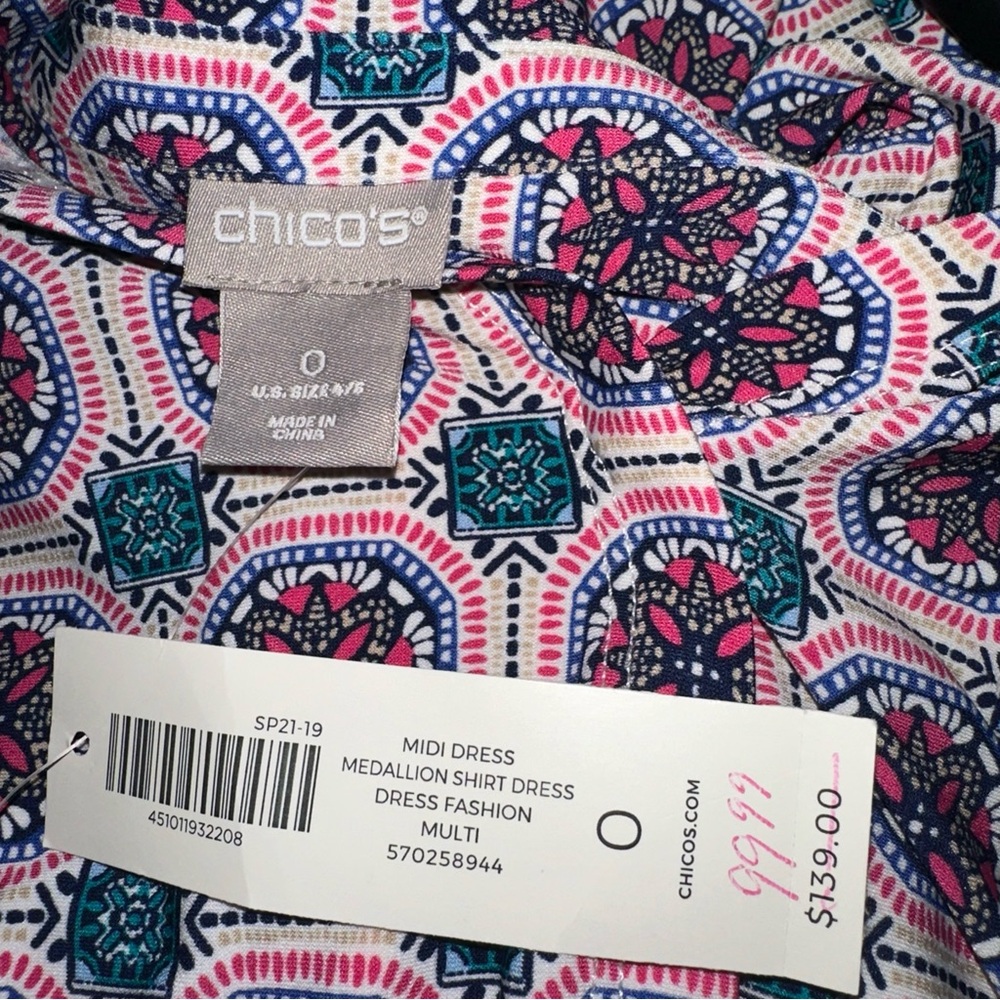 Chicos button up midi dress sz0